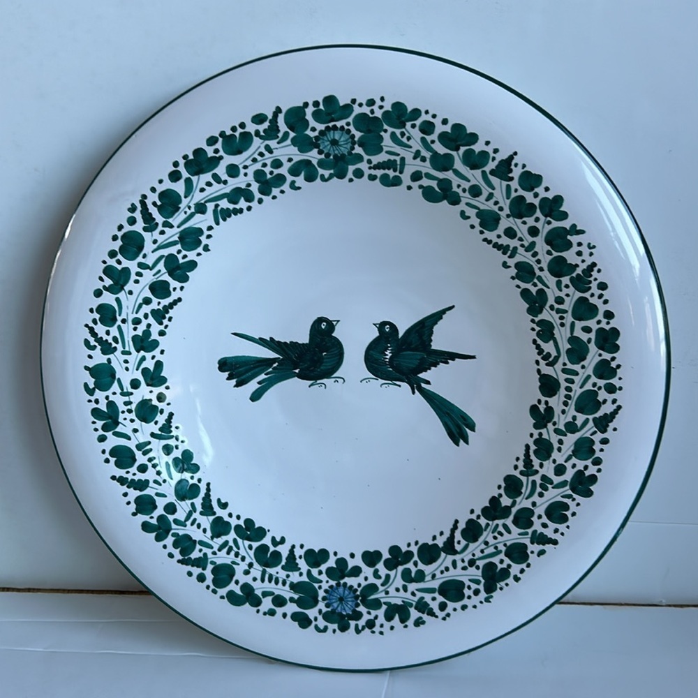 Italian blue birds fruit bowl bowl Labor Deruta hand painted Sbigolo Terrotte